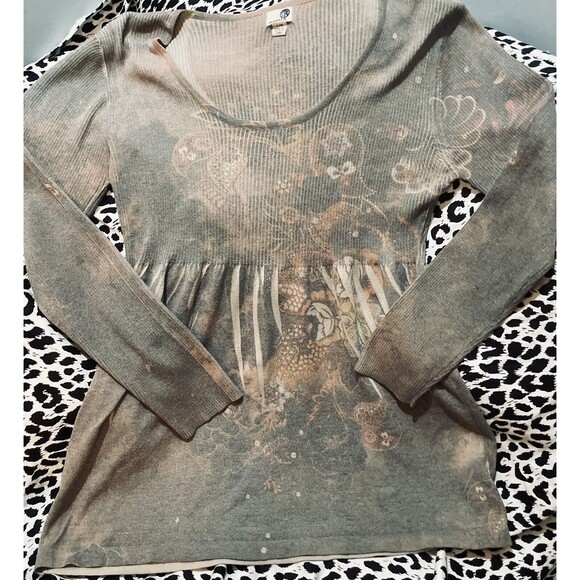 Mermaid Sweaters - Vintage Ladies Mermaid Brand Brown Lightweight Long Sleeve Sweater Size Large